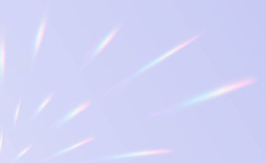 Refraction effect, wall with rainbow sunlight, holographic rays with transparency. Blurred overlay texture clipart