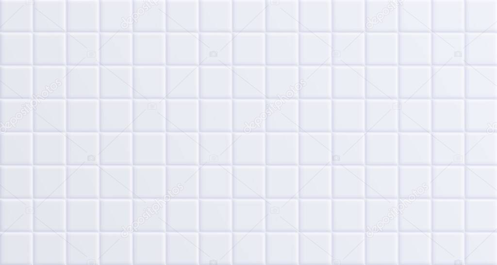 White bathroom tile, clean ceramic wall surface background.