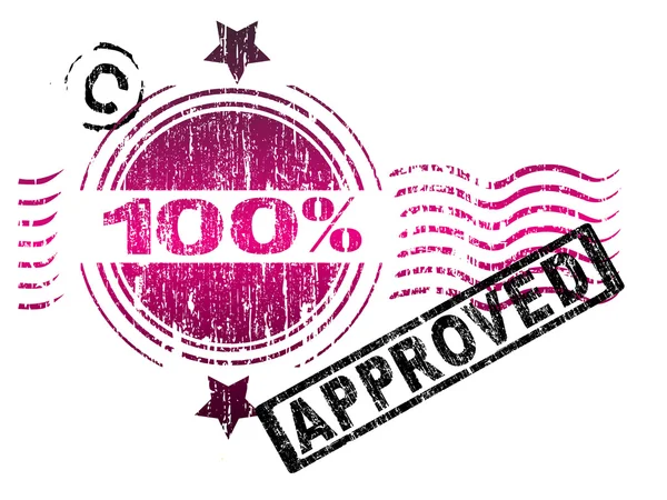 Stamps - 100 percent Approved — Stock Vector