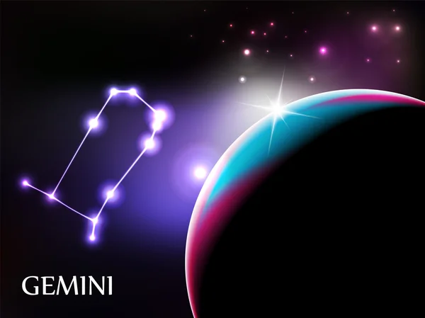 Gemini Astrológico Señal y espacio de copia — Archivo Imágenes Vectoriales