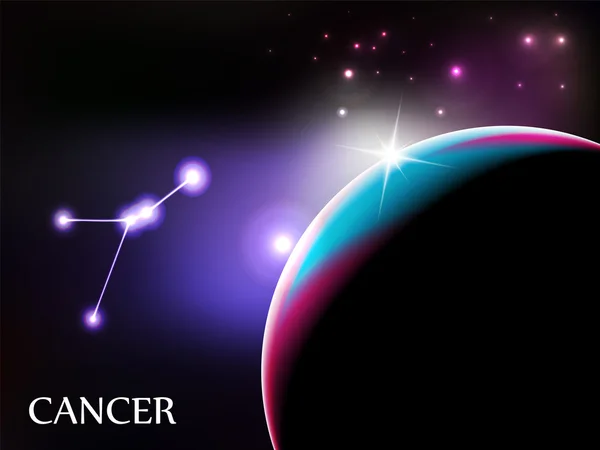 Cancro Astrological Assine e copie o espaço —  Vetores de Stock