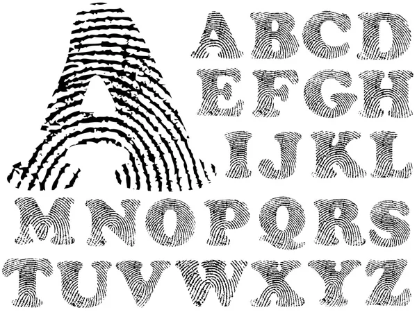 Δακτυλικών αποτυπωμάτων αλφάβητο — Διανυσματικό Αρχείο