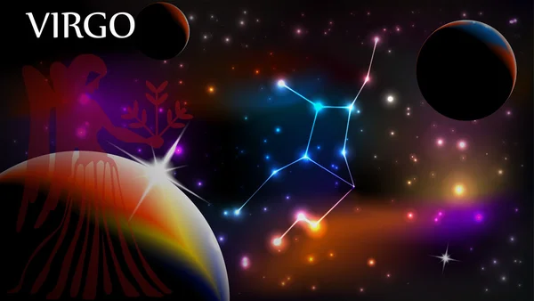 Virgo Astrological Sign і копіювання простору — стоковий вектор