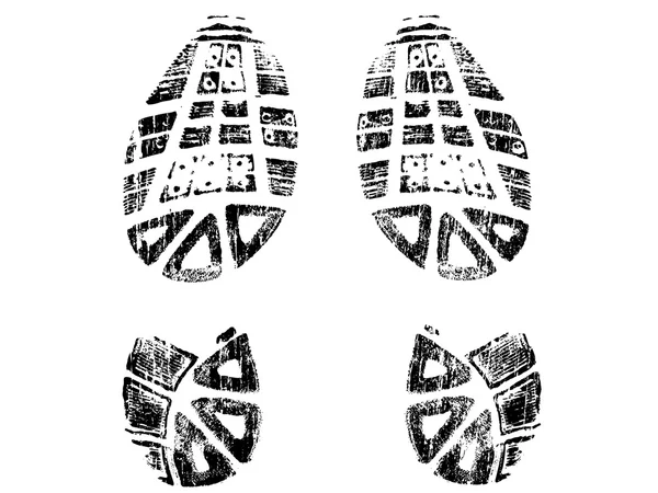 지저분한 bootprints 왼쪽 및 오른쪽 — 스톡 사진