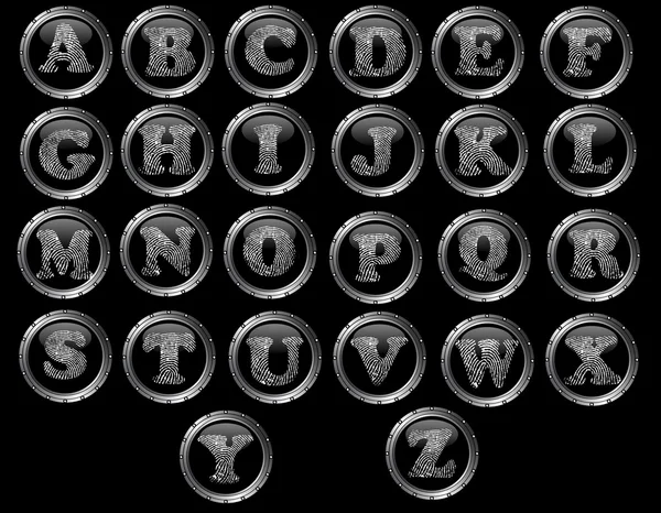 Black Button Alphabet — Stock Photo, Image