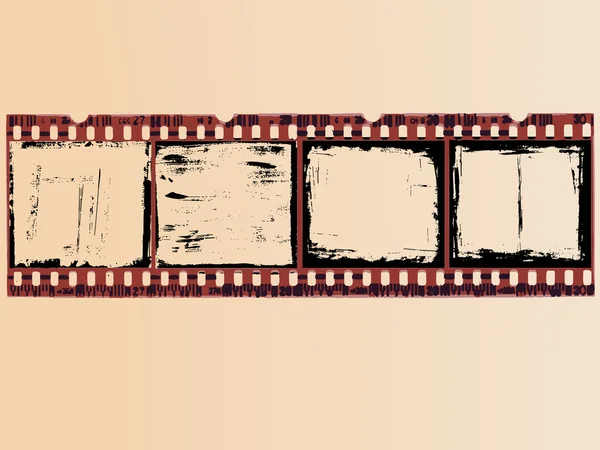 4 Grunge-Filmzellen — Stockvektor