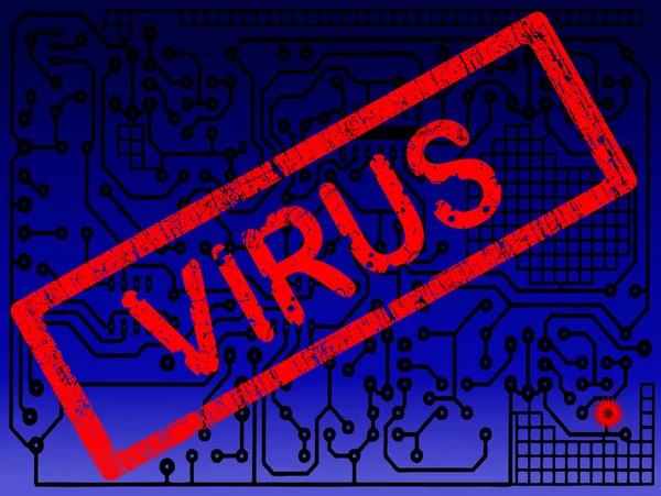 Placa de circuito con virus en ella — Archivo Imágenes Vectoriales