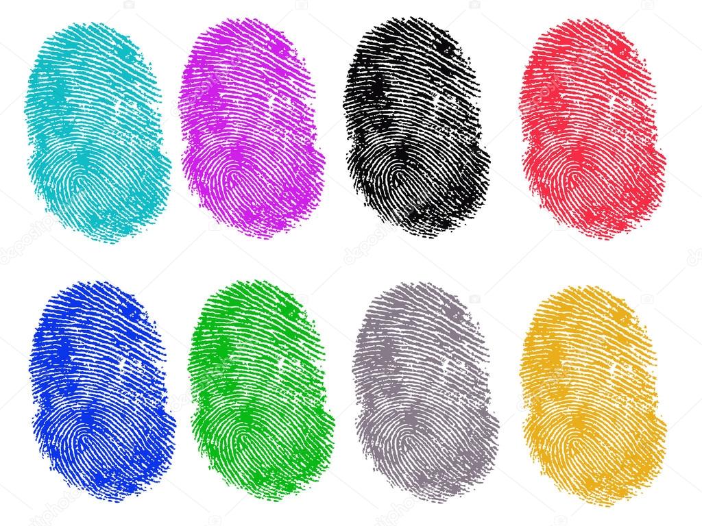 8 Colored Fingerprints 