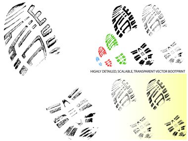 Vektör Bootprint - son derece ayrıntılı ve şeffaf