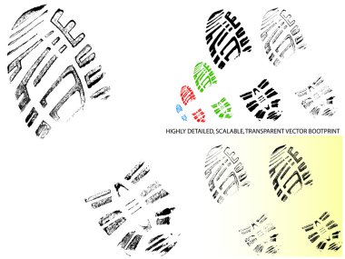 Vector Bootprint - Highly detailed and transparent clipart