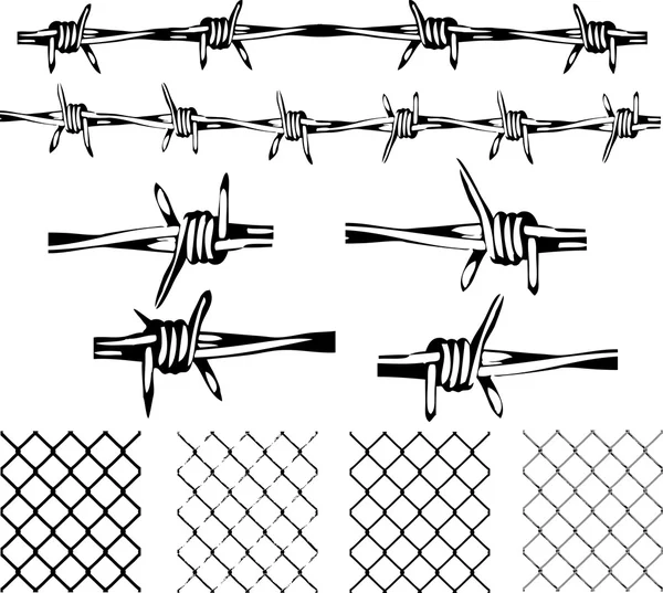 Prikkeldraad elementen — Stockvector