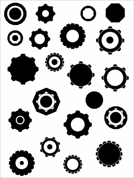 Industrial Graphic elements - Cogs and wheels — Stock Vector