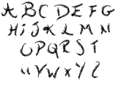 Handwriting alphabet A-Z clipart
