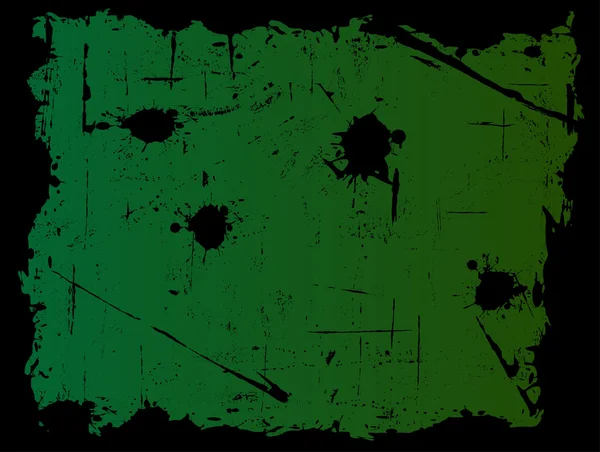 Bordure grunge noire avec fond vert — Image vectorielle