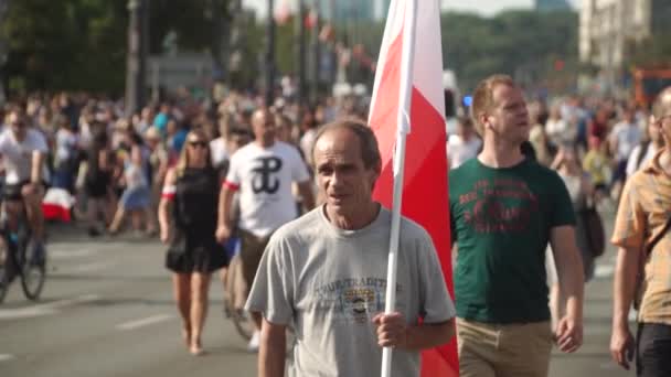 POLEN, WARSCHAU - 1. August 2019: Polnische Stunde W — Stockvideo