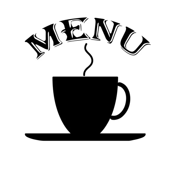 Menu with cup , black -white colors. — Stock Photo, Image