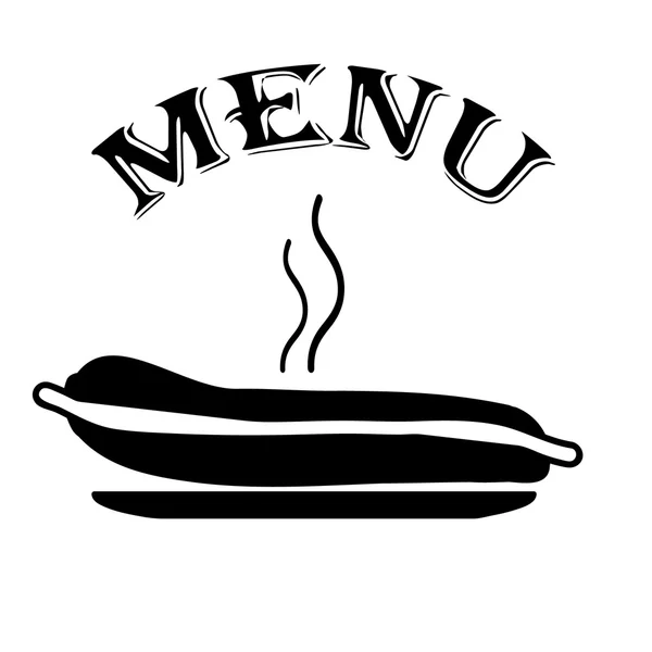 Menu with hot dog,black -white. — Stock Photo, Image