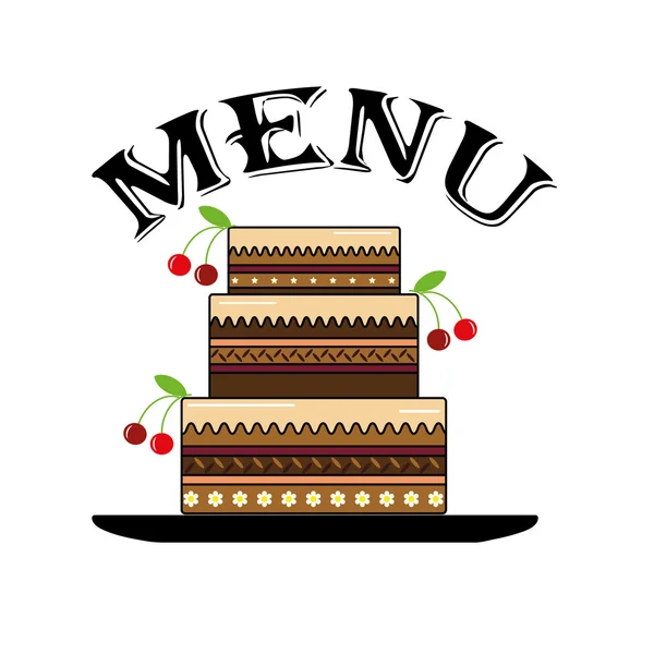 Menu with cake — Stock Photo, Image