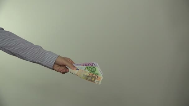 Euro contant geld betaling voor diensten. 4k — Stockvideo