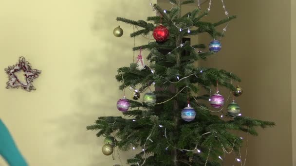 Paar tauscht große Geschenkschachtel zu Weihnachten — Stockvideo