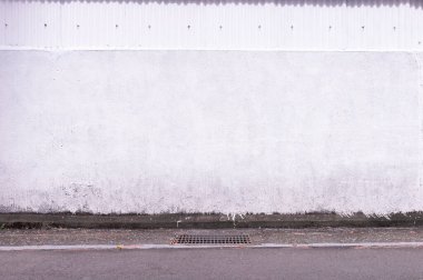 Sokak duvarı arka planı, endüstriyel arka plan, depo tuğla duvarlı boş Grunge şehir sokağı