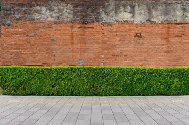 Sokak duvarı arka planı, endüstriyel arka plan, depo tuğla duvarlı boş Grunge şehir sokağı