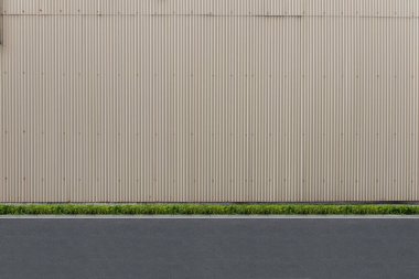 Sokak duvarı arka planı, endüstriyel arka plan, depo tuğla duvarlı boş Grunge şehir sokağı