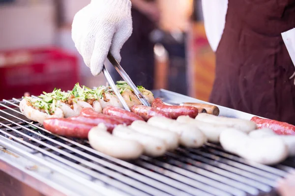 Salsiccia Taiwanese Con Primo Piano Riso Appiccicoso — Foto Stock