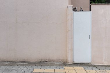 Sokak duvarı arka planı, endüstriyel arka plan, depo tuğla duvarlı boş Grunge şehir sokağı