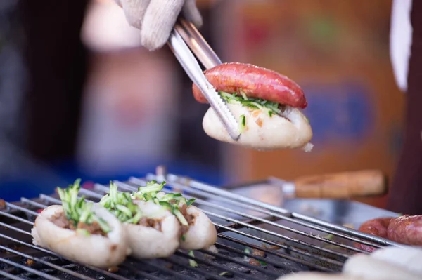 Taiwanesische Wurst Mit Klebrigem Reis Nahaufnahme — Stockfoto