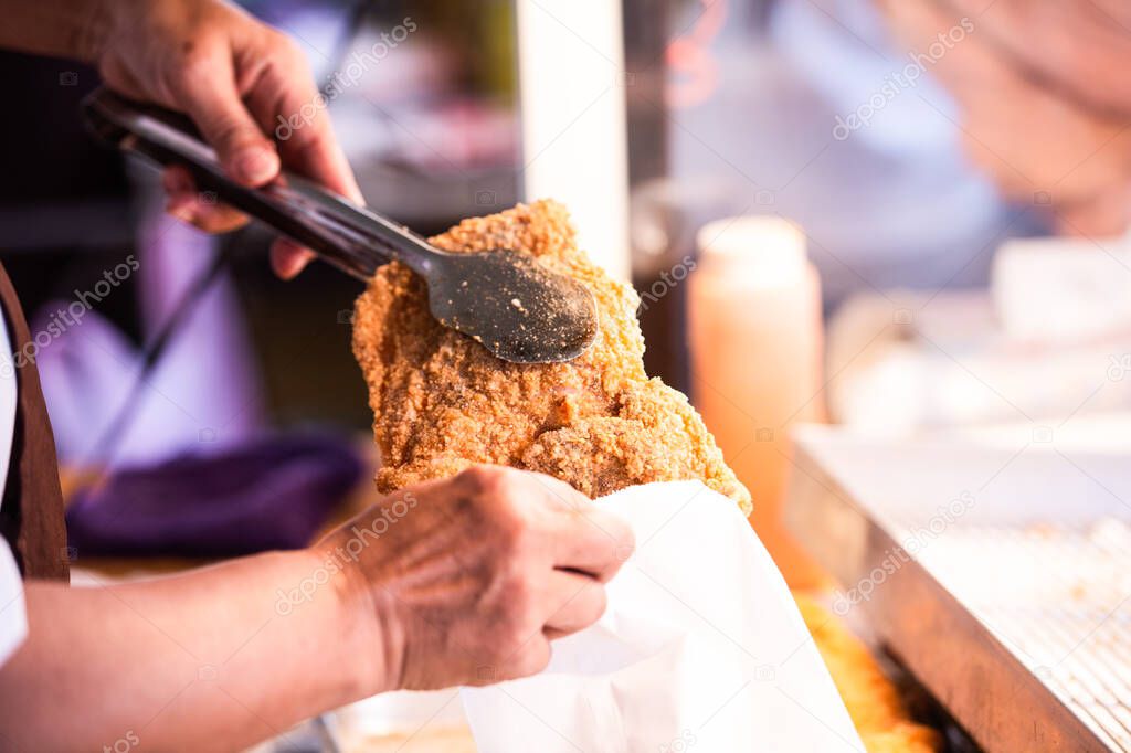 Taiwanese fried chicken famous street food