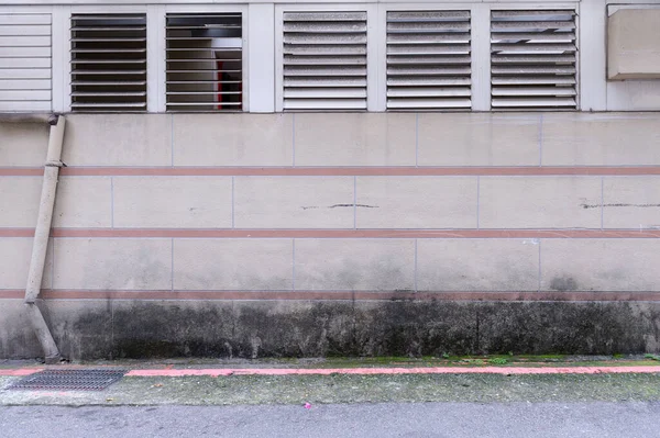 Sokak duvarı arka planı, endüstriyel arka plan, depo tuğla duvarlı boş Grunge şehir sokağı