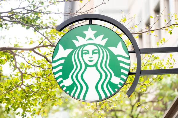 Tajpej Tajwan Listopad 2020 Podpisz Starbucks Coffee Podpis Firmy Starbucks — Zdjęcie stockowe