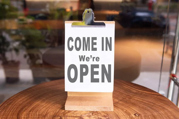Ano Jsme Otevřená Cedule Retro Restaurace Znamení Otevřená Cedule Pouliční — Stock fotografie