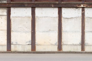 Sokak duvarı arka planı, endüstriyel arka plan, depo tuğla duvarlı boş Grunge şehir sokağı