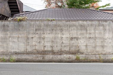 Sokak duvarı arka planı, endüstriyel arka plan, depo tuğla duvarlı boş Grunge şehir sokağı