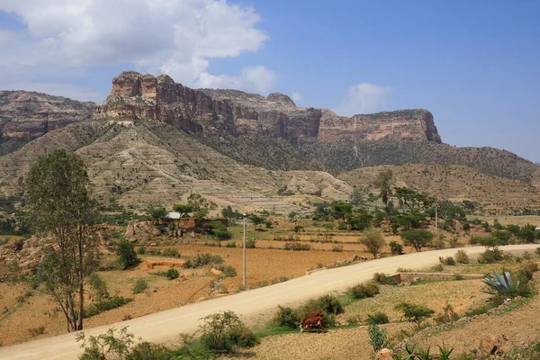 Tigray Etiopía Agosto 2018 Camino Tierra Región Tigray Etiopía —  Fotos de Stock