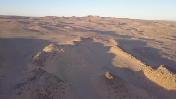 Aerea Del Paesaggio Desertico Con Dune Sabbia — Video Stock