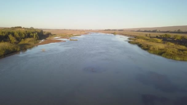 Řeka Tekoucí Pouští Letecký Pohled — Stock video