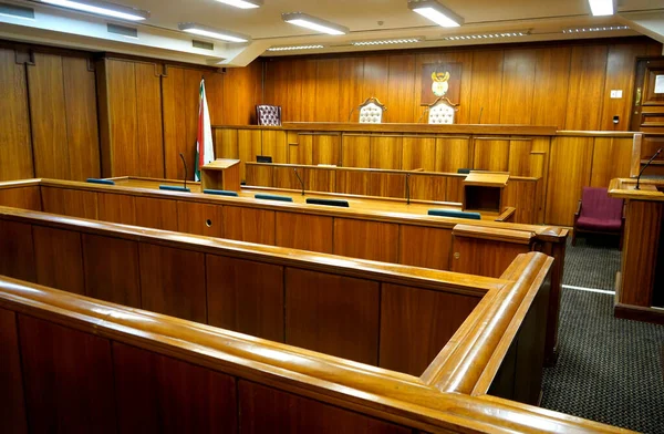 Interior Courtroom Wood Paneled — Stock Photo, Image