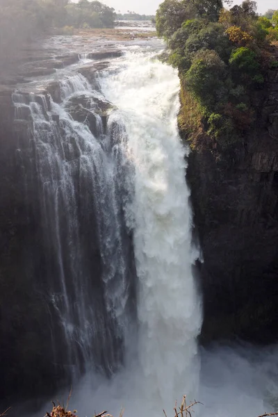 Victoria Falls Sul Fiume Zambesi Tra Zimbabwe Zambia — Foto Stock