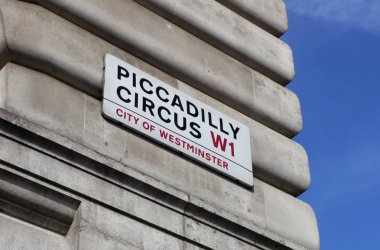 sign for picadilly circus in london, england