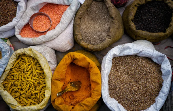 curry spices in an india food market