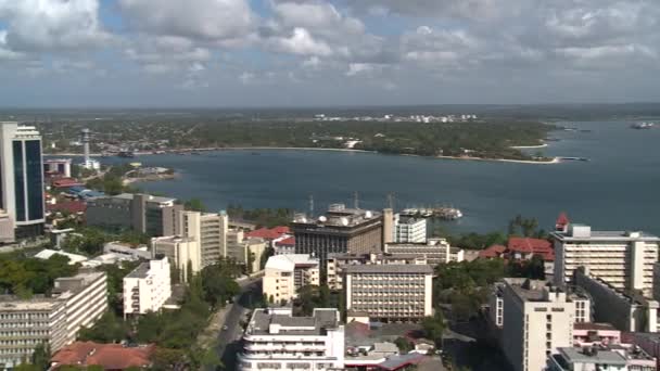 Vista aérea sobre dar es salaam, tanzânia — Vídeo de Stock