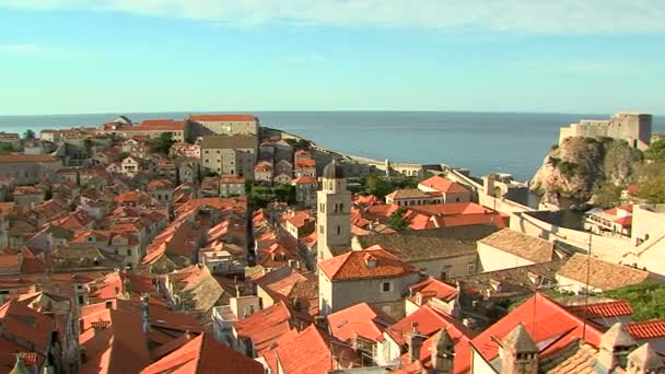 Prohlédni si přes staré město Dubrovník — Stock video