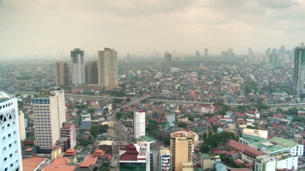 Letecký pohled nad manila, Filipíny — Stock video