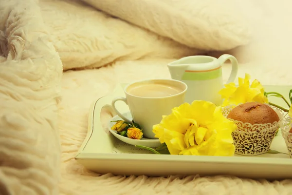 Snídaně v posteli — Stock fotografie