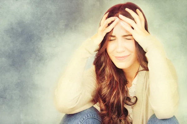 Beautiful Young Woman Having Headache — Stock Photo, Image