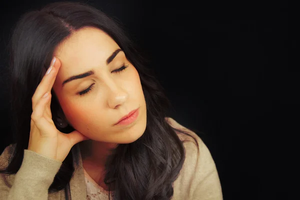 Beautiful Young Woman Having Headache — Stock Photo, Image