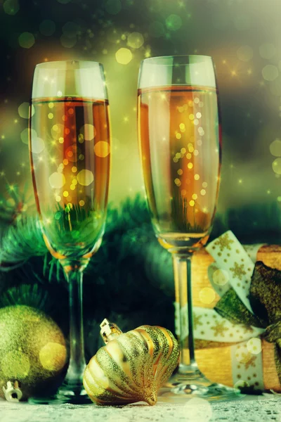 Jul Champagne vin bakgrund — Stockfoto